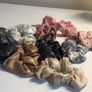 10 pack of glitter scrunchies